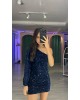VESTIDO UM OMBRO PAETÊ HMR 